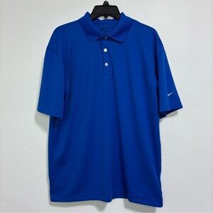 Nike Men's Medium Blue Polo Short Sleeve Golf Tennis Dri-Fit Athletic Casual